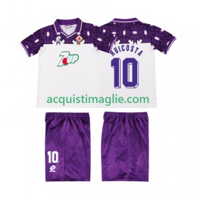 Divisa di Calcio ACF Fiorentina RUI COSTA 10 1992 1993 Retro Bambino Trasferta